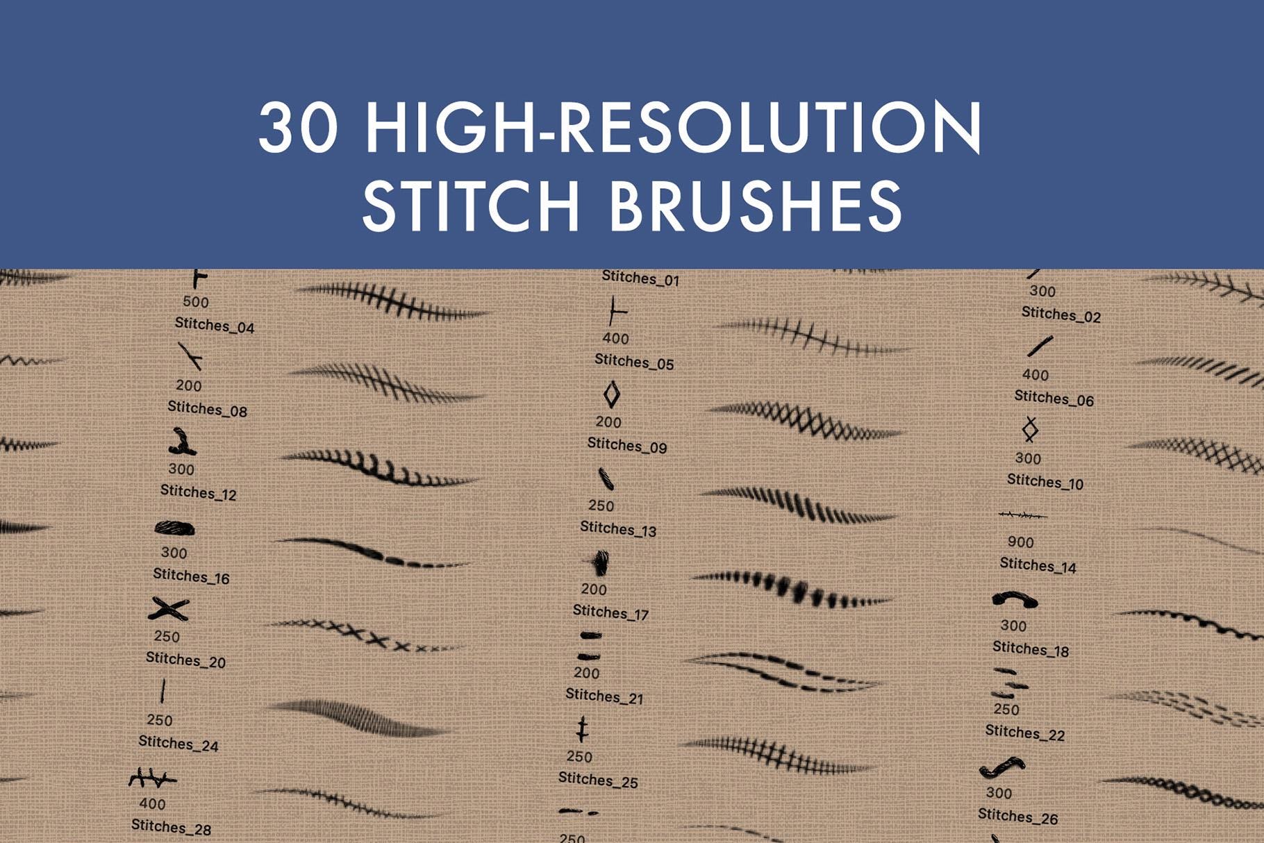 Stitches 2 Brush Set | Procreate | Photoshop | CSP | Texture Brushes - Etsy