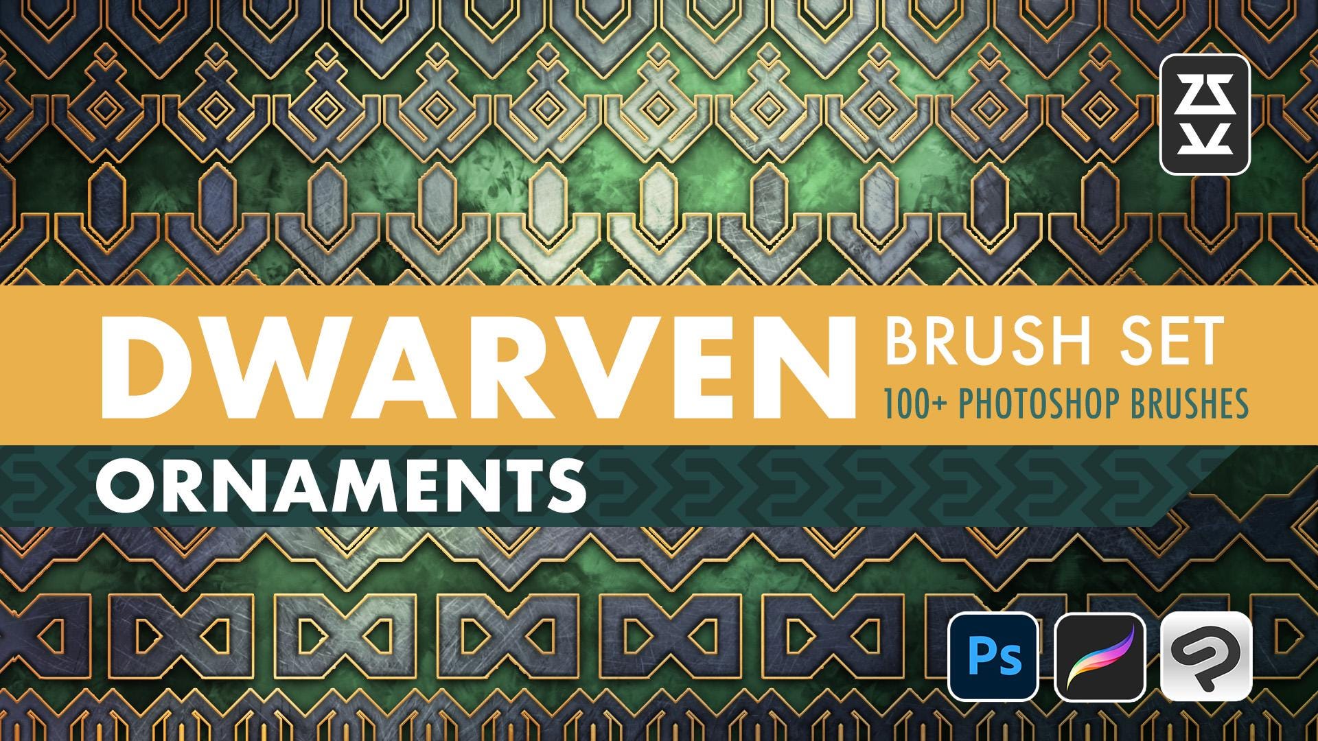 Dwarf Ornaments Brush Set | Procreate | Photoshop | CSP | Decor Brushes ...