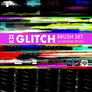 Glitch Brush Set | Procreate | Photoshop | CSP | Effect Brushes