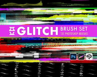 Glitch Brush Set | Procreate | Photoshop | CSP | Effect Brushes