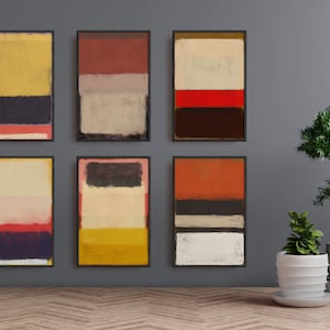 Mark Rothko-style poster Set of 6 digital download MIXED COLOURS part 2.