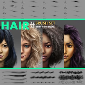Hair Brush Set | Procreate | Photoshop | CSP | Texture Brushes