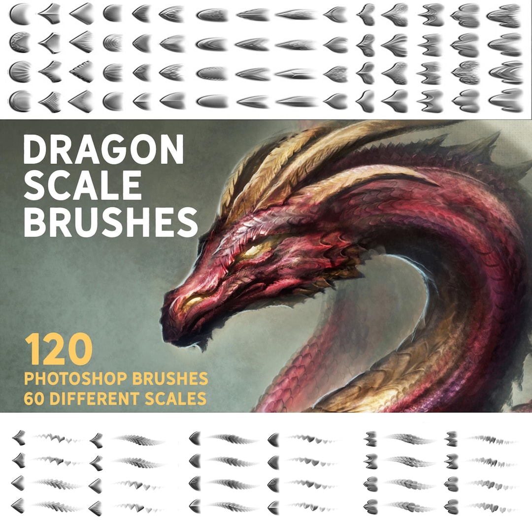 Dragon Scale Brush Set | Procreate | Photoshop | CSP | Texture Brushes ...