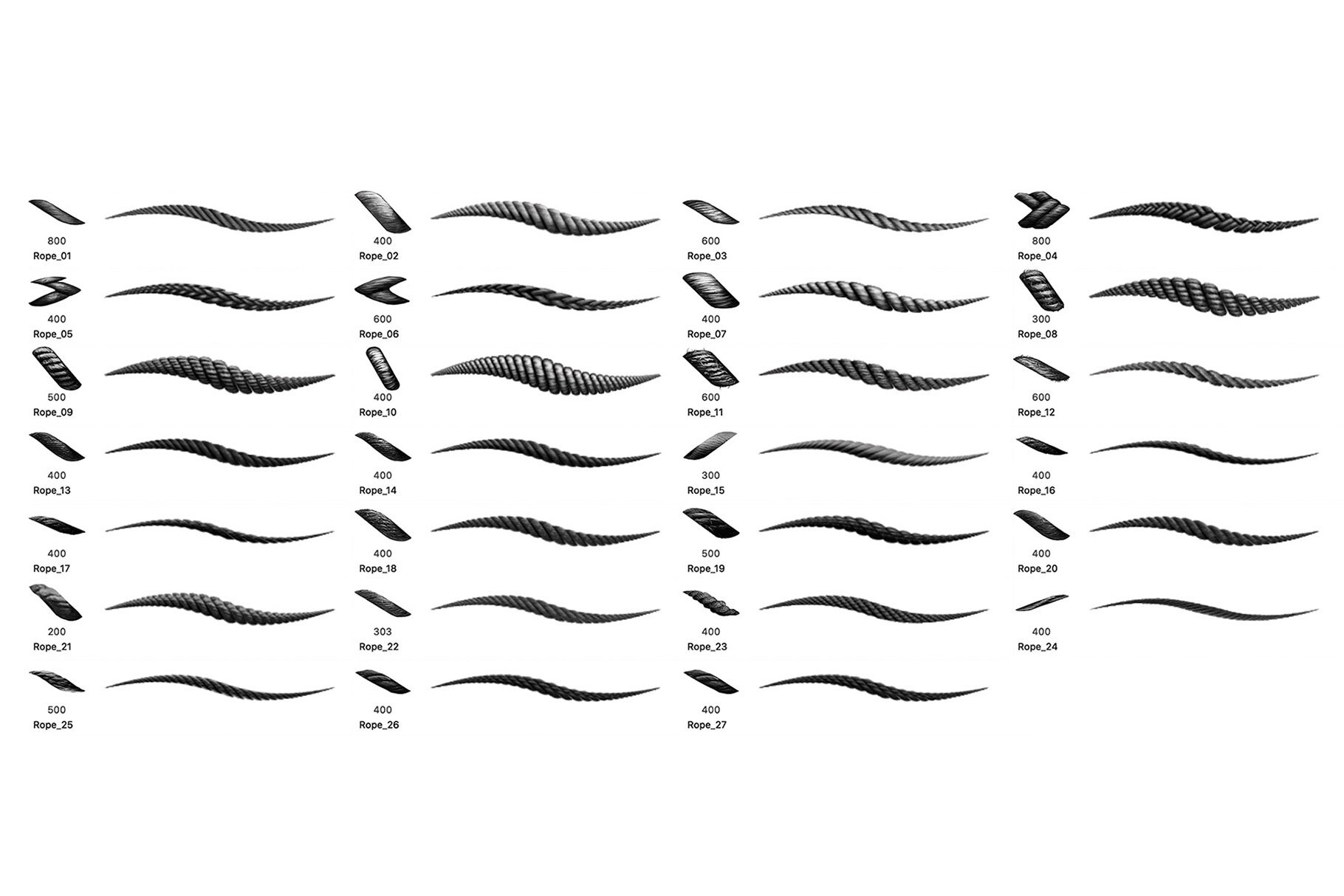 Rope Brush Set | Procreate | Photoshop | CSP | Texture Brushes - Etsy