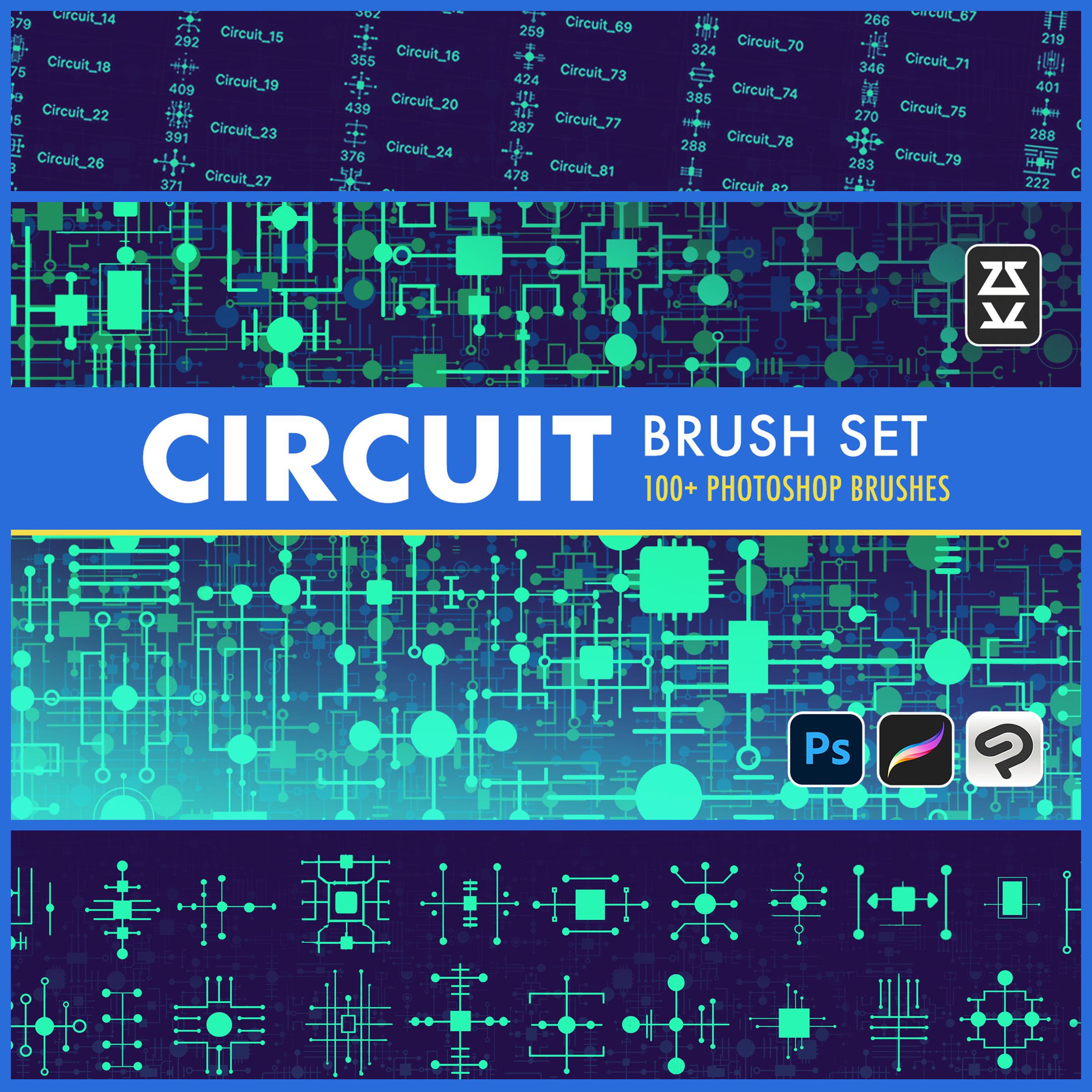 Circuit Brush Set | Procreate | Photoshop | CSP | Effect Brushes - Etsy