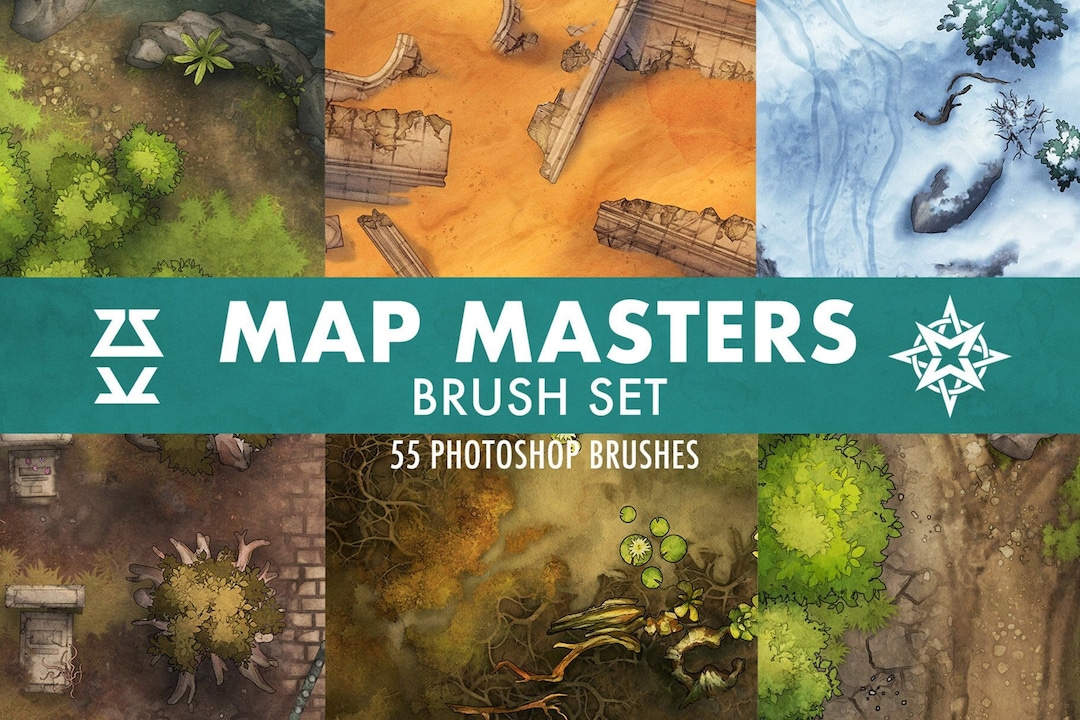 Map Masters Brush Set | Procreate | Photoshop | CSP | Texture Brushes ...