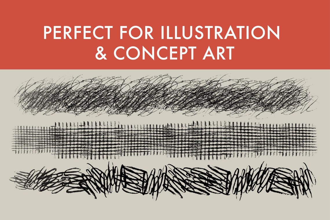 Scribble and Hatch Brush Set | Procreate | Photoshop | CSP | Texture ...