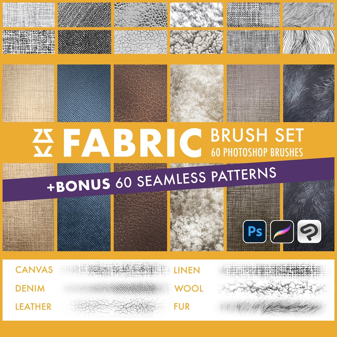 Fabric Brush Set | Procreate | Photoshop | CSP | Texture Brushes - Etsy