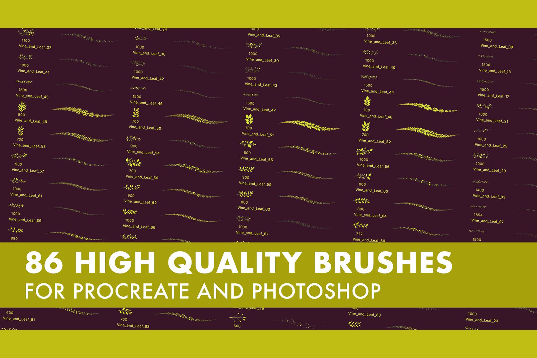 Vine and Leaf Brush Set | Procreate | Photoshop | CSP | Texture Brushes ...