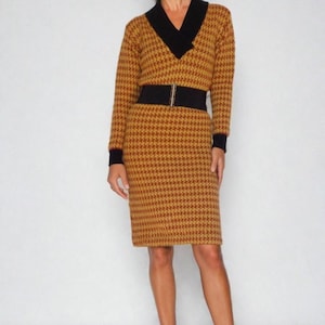 Marilyn Monroe houndstooth dress shawl collar Gentlemen prefer blondes Movie Iconic Replica