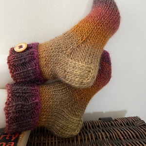 Hand knitted socks /sock slippers #CozySocksArt
