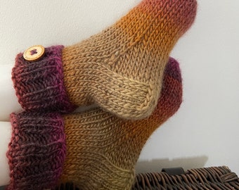 Calcetines/pantuflas de calcetín tejidos a mano #CozySocksArt