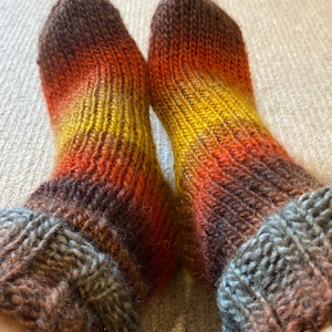 Hand knitted socks /sock slippers #CozySocksArt