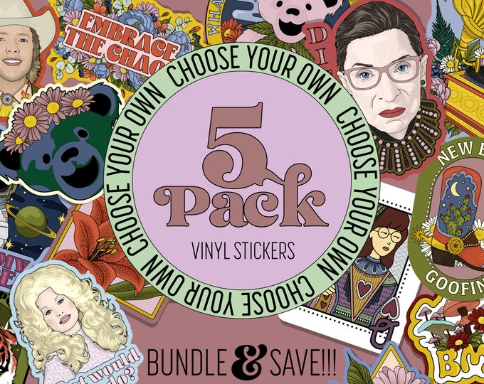 Owna Sticker Choose Your Own Vinyl Sticker Bundle | Five Pack | 5 Piece | Water ...