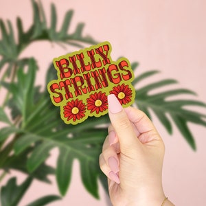 Billy Strings Vinyl Sticker | Red Daisy | BMFS | Bluegrass | Laptop Decal | Water Bottle Sticker | Waterproof | Weatherproof