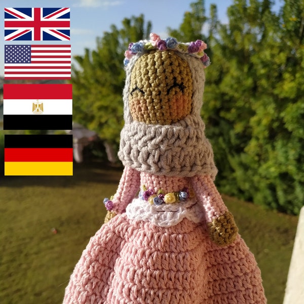 Habibah flower girl crochet doll pattern, Crohet pattern, hijab doll, amigurumi doll, muslim toys, muslim crochet, muslim doll