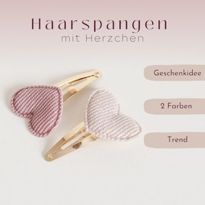Small hair clips for girls with glitter hearts - trendy hair accessories for children