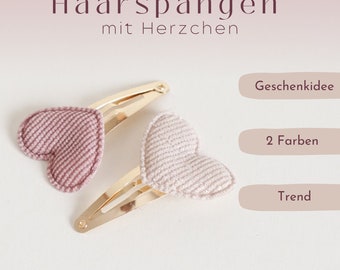 Kleine Haarspangen für Mädchen mit Glitzer Herzen  - Trend Haarschmuck für Kinder