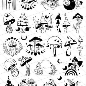 Funky Fungi Minis en feuille de résine - Fournitures artistiques pour feuille de feuille de résine