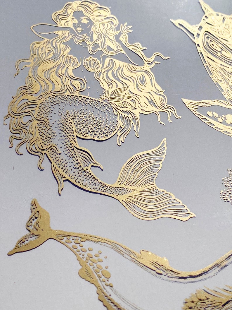 Resin Foil Mermaid 1 Resin Foil Sheet Art Supplies Etsy