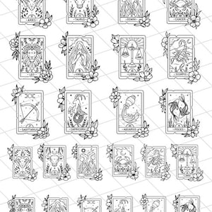 Resin Foil Zodiac Cards Minis e Teeny Tinys - Resin Foil Sheet Art Supplies