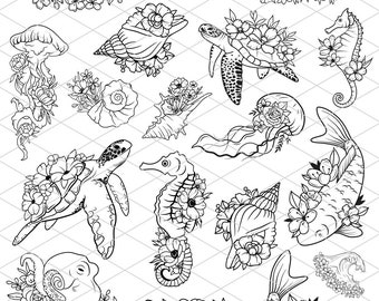 Harzfolie Oceanic Floral - Harzfolie Blatt Künstlerbedarf