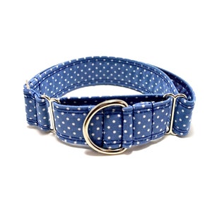 Blue Polka Dot Martingale Dog/Cat Collar