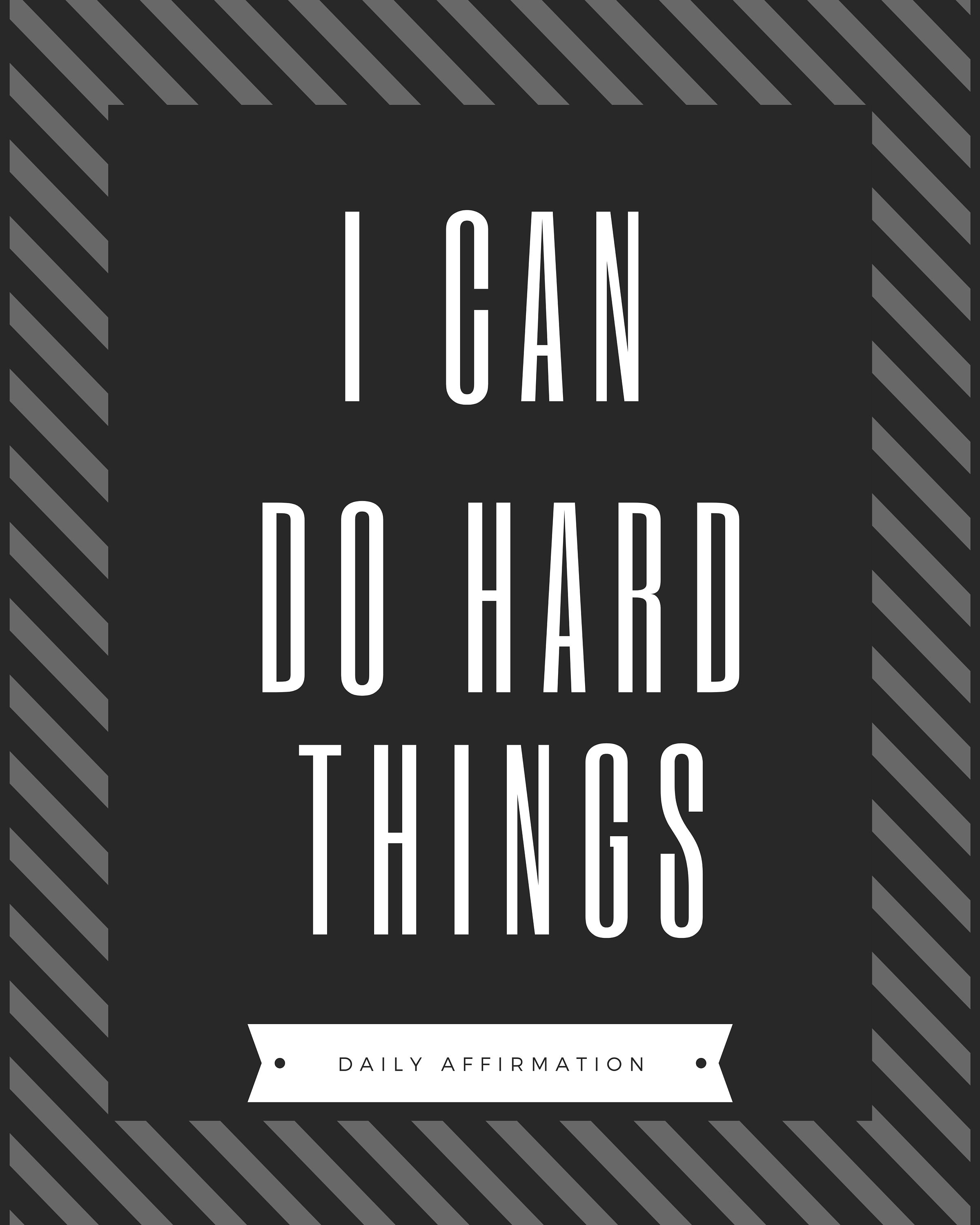 I Can Do Hard Things Inspirational Quote Wall Decor Etsy