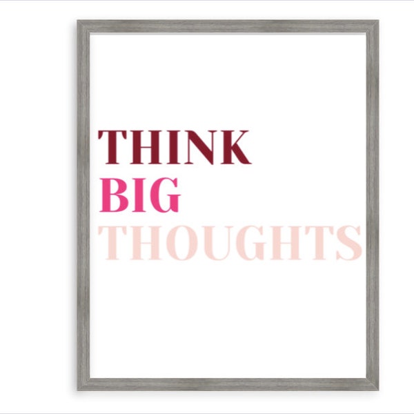 Think Big Thoughts Inspirational Quotes for Children's Playroom or Bedroom, Wall Decor