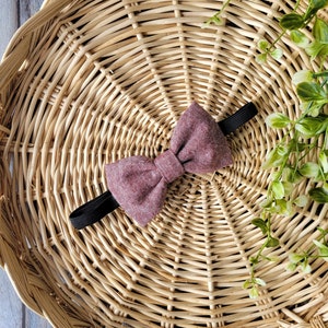 Adjustable linen bow tie for babies, children, adults (Easter, spring, burgundy)