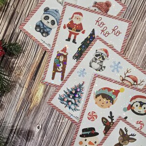 Ensemble d'autocollants amusants (Noël, hiver, cadeau, surprise)