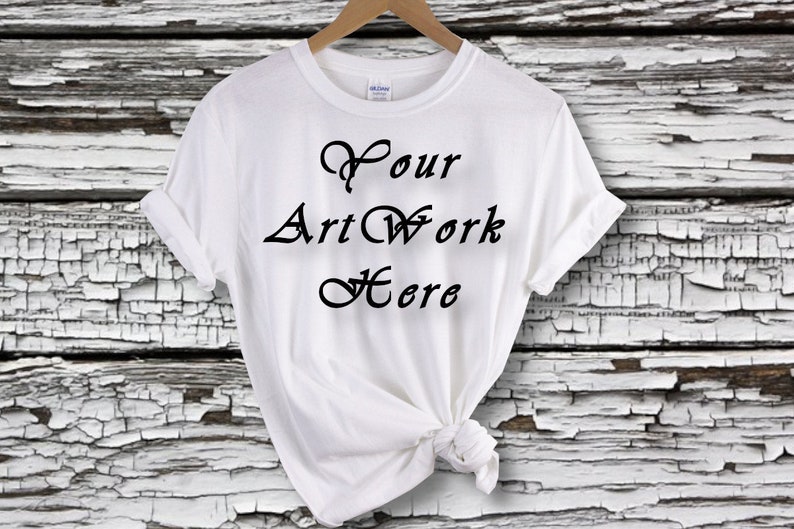 Download Mockups White Gildan T-shirts Hanger T-shirt Unisex Shirt ...