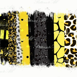 Yellow Gold Black,Brushstroke Sublimation Background PNG,Sublimation Designs,Black & Yellow Team Color,Digital Printable Clip Art,Hand Drawn