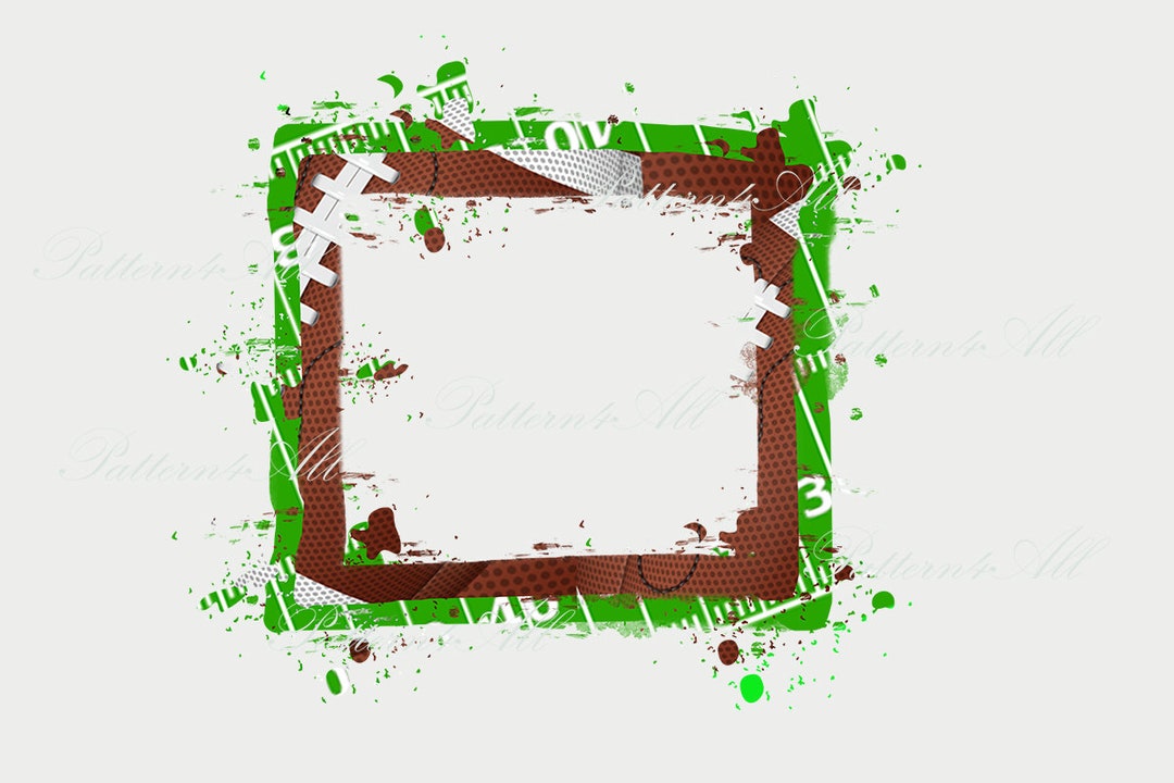 Football Frame PNG for Sublimation , Sports Watercolor Brush Stroke