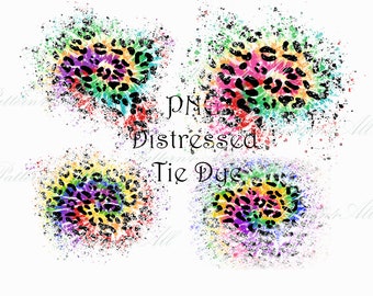 Tie Dye Leopard Print distressed Background,Distressed Cheetah Tie Dye Sublimation Design,Tie dye Distress sublimation tshirt design element
