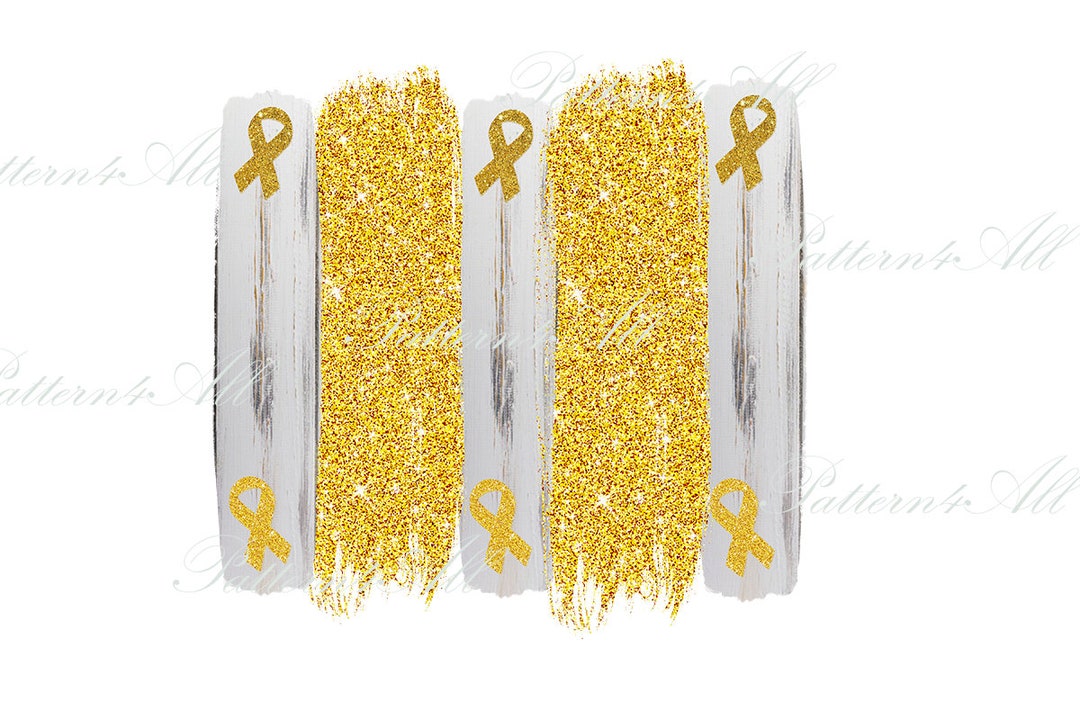 Childhood Cancer PNG, Childhood Cancer Awareness, Gold Ribbon
