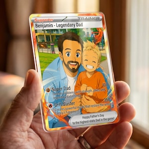 Personalized Father's Day Card , Custom Gamer Dad Gifts, Fathers Day Gift for Dad, Photo Card for Dad, Dad Gifts from Daughter, Son imagem 1