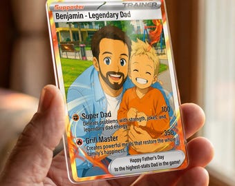 Personalized Father's Day Card , Custom Gamer Dad Gifts, Fathers Day Gift for Dad, Photo Card for Dad, Dad Gifts from Daughter, Son