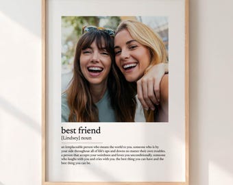 Personalized Best Friend Definition Print, Best Friend Gifts, Photo Definition Print, Quote Print, Custom Gift With Photo, Wall Art Print