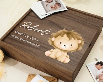 Personalized Wooden Baby Memory Box, Baby Shower Gift, Nursery Decor, Newborn Keepsake, Custom Wooden Memory Box for Newborn