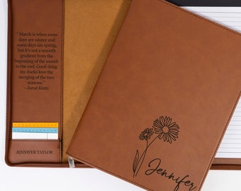 Personalized Leather Portfolio, Custom Engraved Portfolio Organizer, Custom Refillable Portfolio, Personalized Padfolio, Business Gift