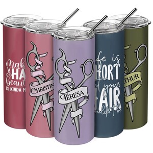 Tumbler Personalized Hairstylist Barber Gift Hair Stylist Salon Customized Gift for beautician Cosmetologist Hair Dresser image 4
