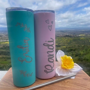 Custom Personalized Name Tumbler | Girl's Trip Tumbler | Stainless Steel Cup Straw | Bridesmaid Gift | Wedding | Mothers Day | Birthday Cup