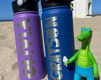 Personalized Kid Water Bottle Custom Laser Engraved Bottles Gift for Kids Sports Bottle 18oz Water Bottle Personalized Waterbottle
