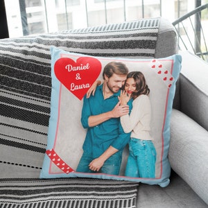 Personalized Photo Print Pillow Case, Custom Photo Pillow Cover, Valentine's  Photo Throw Pillow Case 16X16 , Home Decor , Housewarming Gift