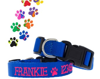 Personalized Dog Collar Embroidered with Pet Name and Phone Number, Personalized Embroidered Pet Collar, Personalized Dog Collar, Pet Collar
