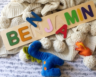 Wooden Name Puzzle, Name Puzzles for Toddlers, Montessori Baby Toys, Personalized Name Puzzle, First Birthday Gift, Baby, Christmas gift