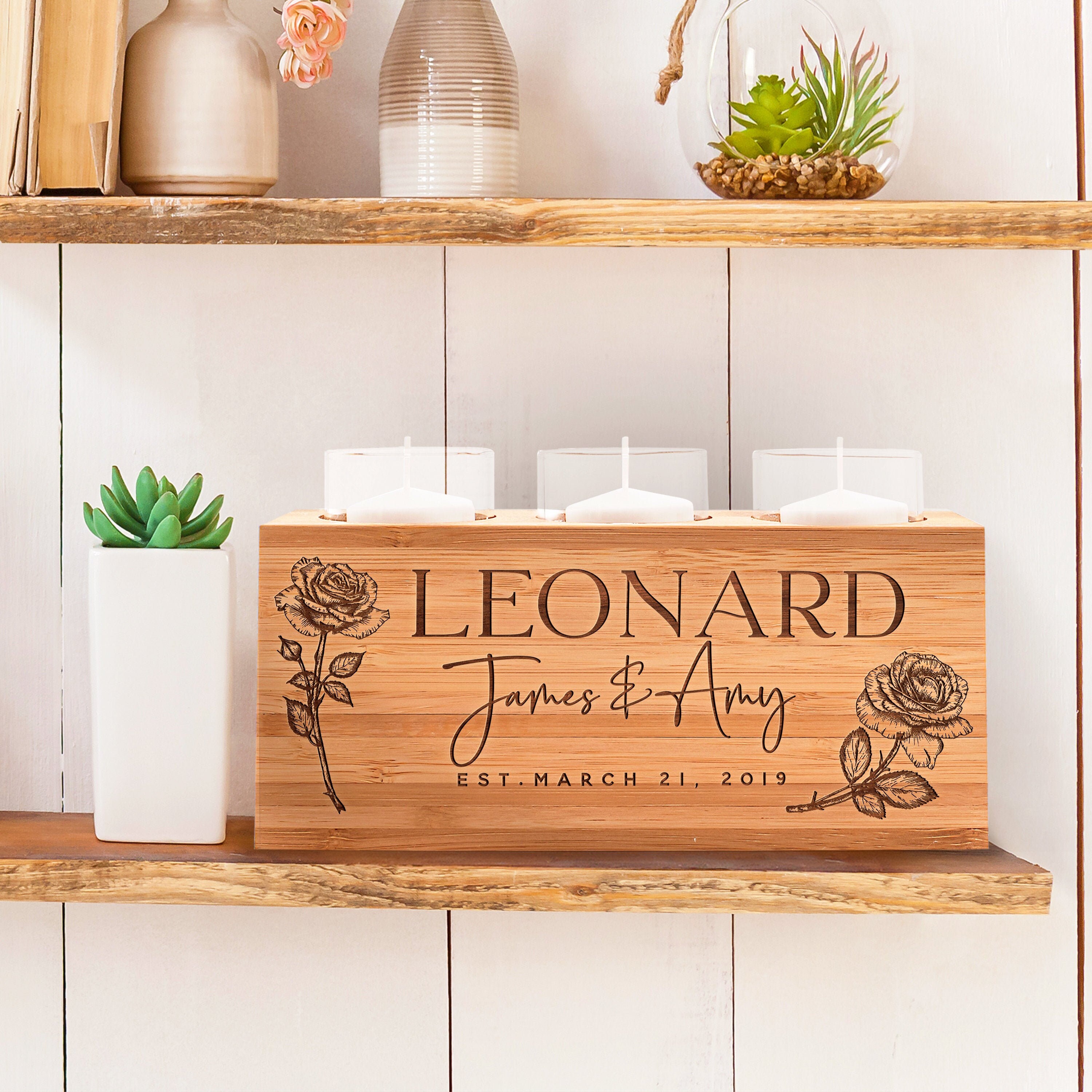 Candle Holder Personalized Custom Engraved Keepsake Ideas Etsy