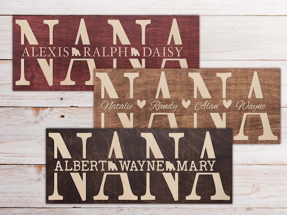 Personalized Gift for Grandma, Nana Gift From Kids, Personalized Gift for Nana, Personalized Mimi Sign | Grandkids Gift Grandma