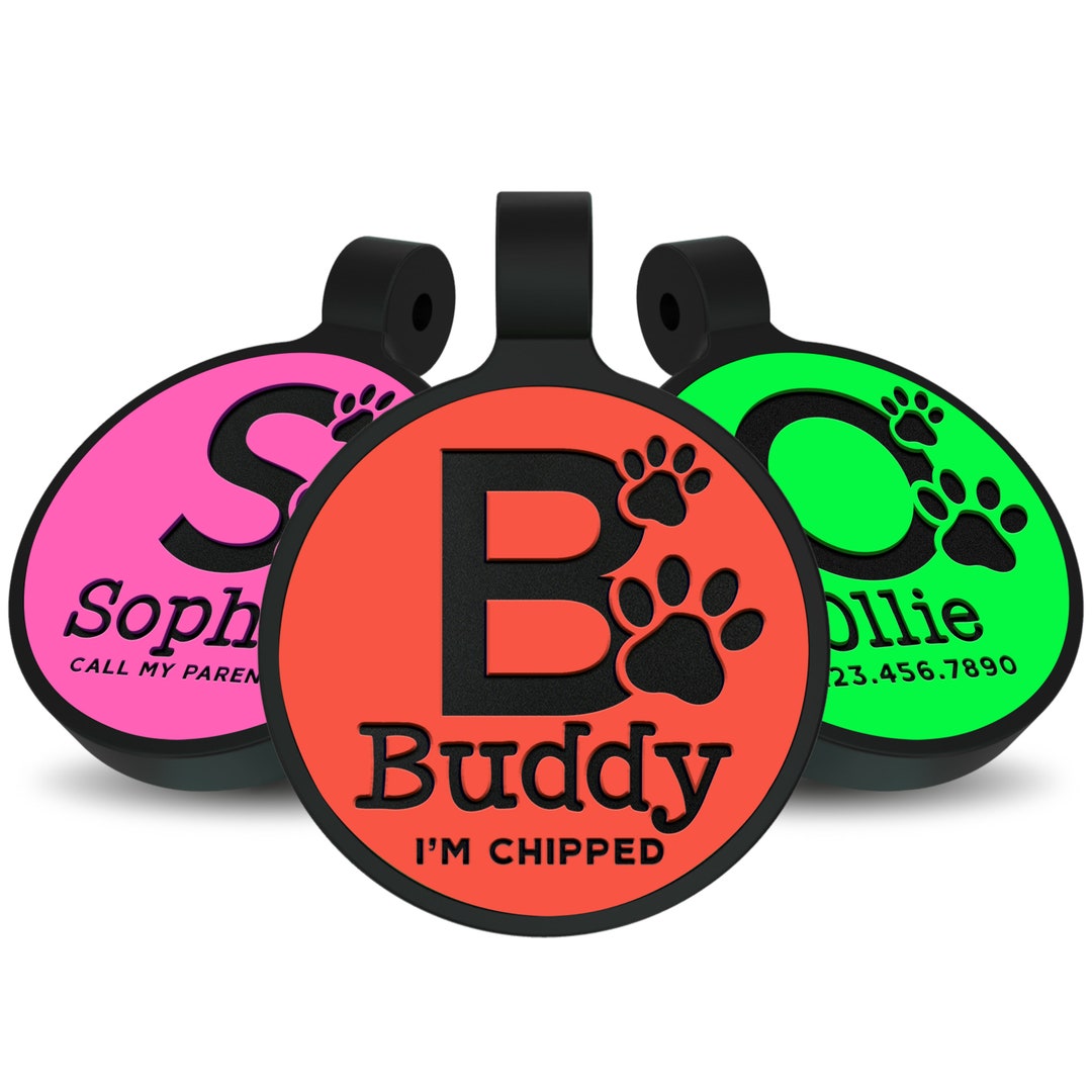 Personalized Dog ID Tags Silicone Dog Tag Engraved Doubles Etsy